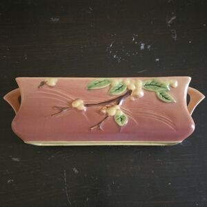 Vintage 1940s Roseville Pottery Dusty Rose Snowberry Planter